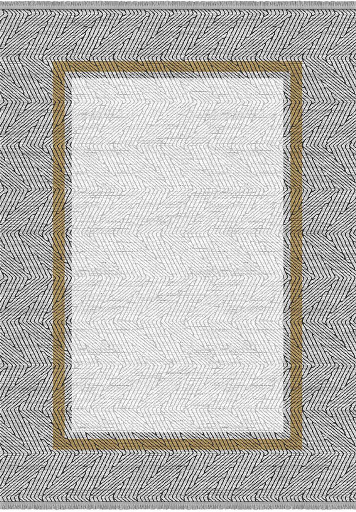 İpek Mekik Halı Erva 18170 Gri 8 mm Akrilik-Viskon Yıkanabilir Orta Kaymaz Pamuk Taban Dikdörtgen Makine Dokuma Antre-Çocuk Odası-Salon-Yatak Odası Halısı 160x230 cm