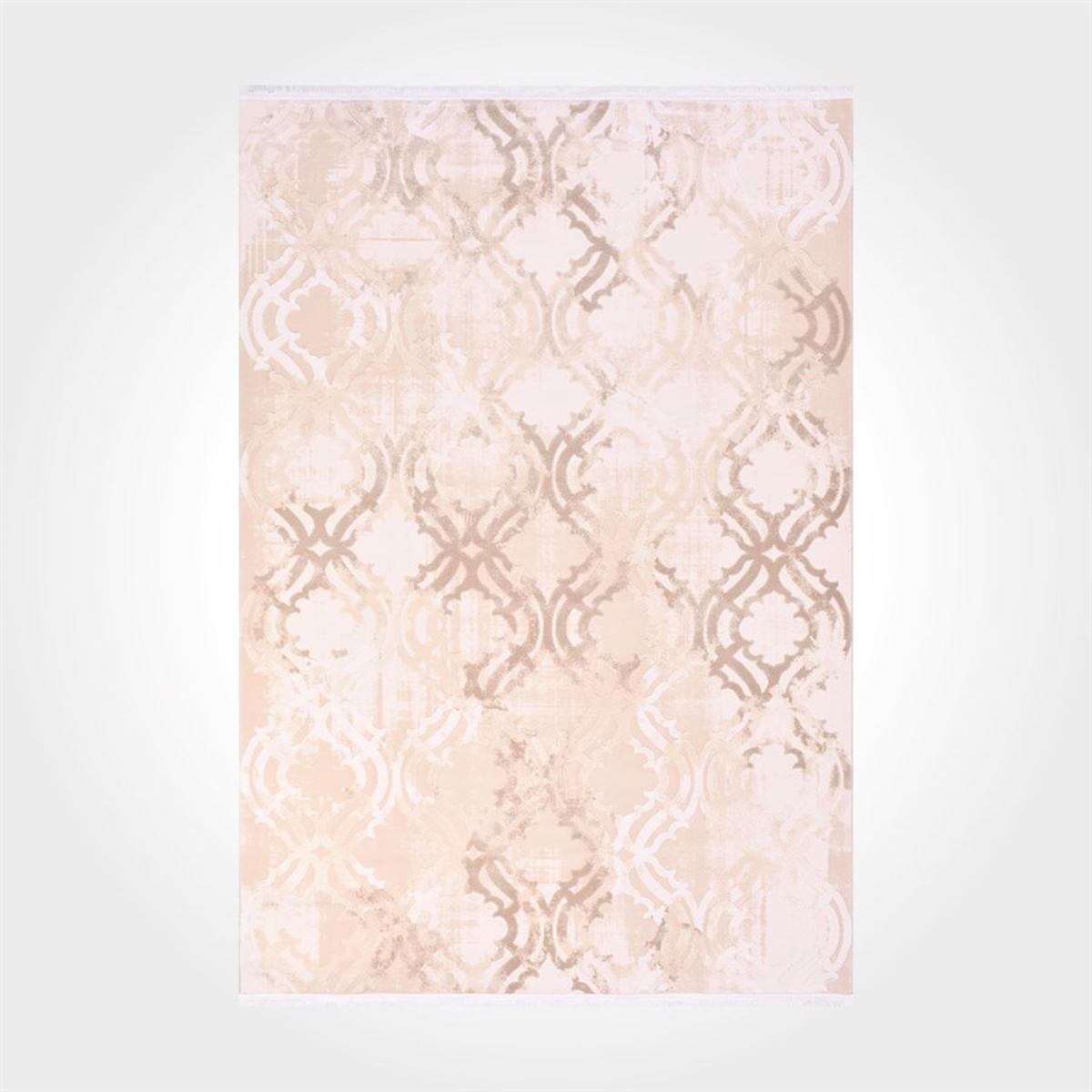 Crea Halı Royal 14559K Bej-Krem 11 mm Akrilik Toz Tutmaz Yıkanabilir Orta Pamuk Taban Dikdörtgen Makine Dokuma Salon Halısı 80x200 cm