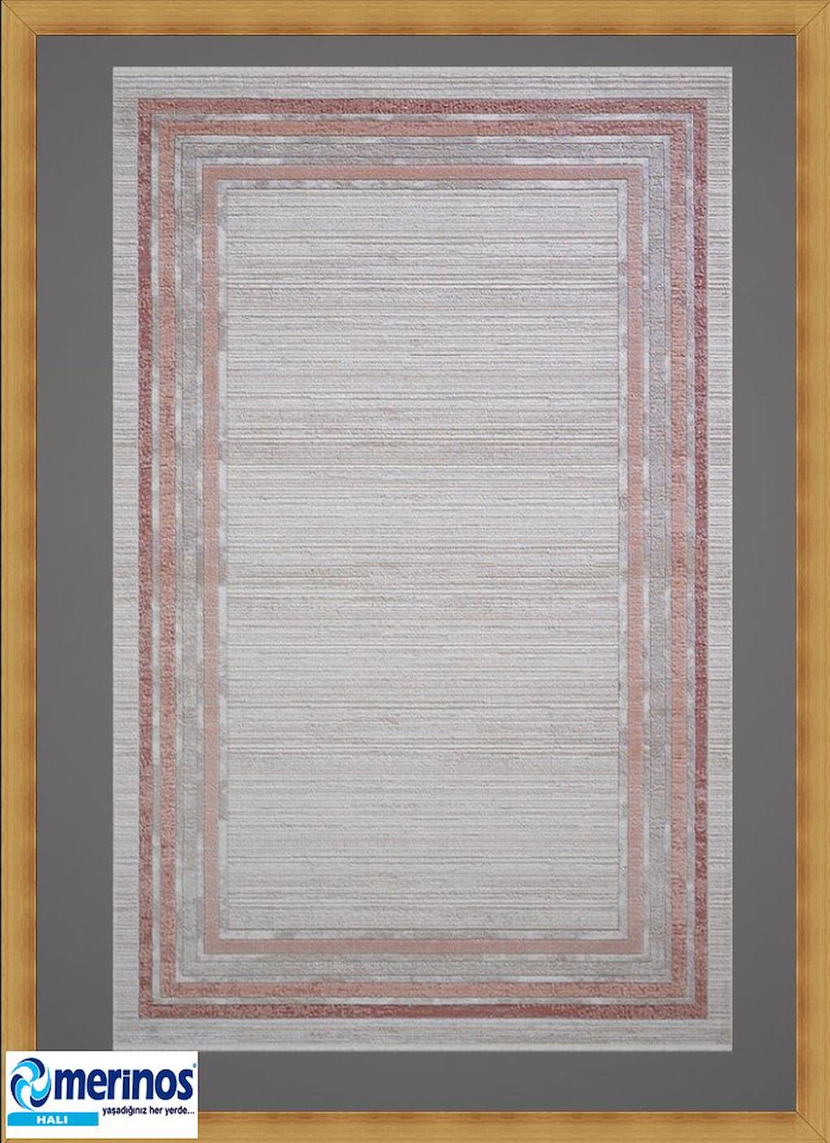 Merinos Diyez Krem 12 mm Akrilik Toz tutmaz Yıkanabilir İnce Kaymaz Dikdörtgen Makine Dokuma Salon Halısı 80x200 cm