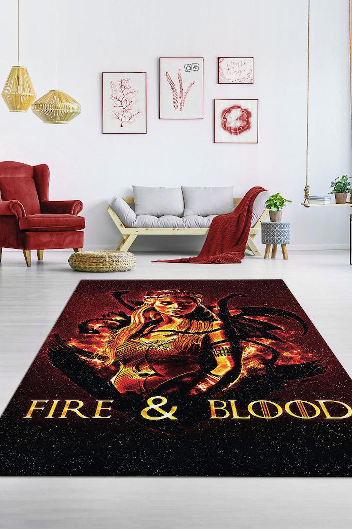 Homshtag Game Of Thrones Krem 4 mm Pamuk Antistatik Yıkanabilir İnce Kaymaz Dikdörtgen Makine Dokuma Genç Odası Halısı 80x300 cm