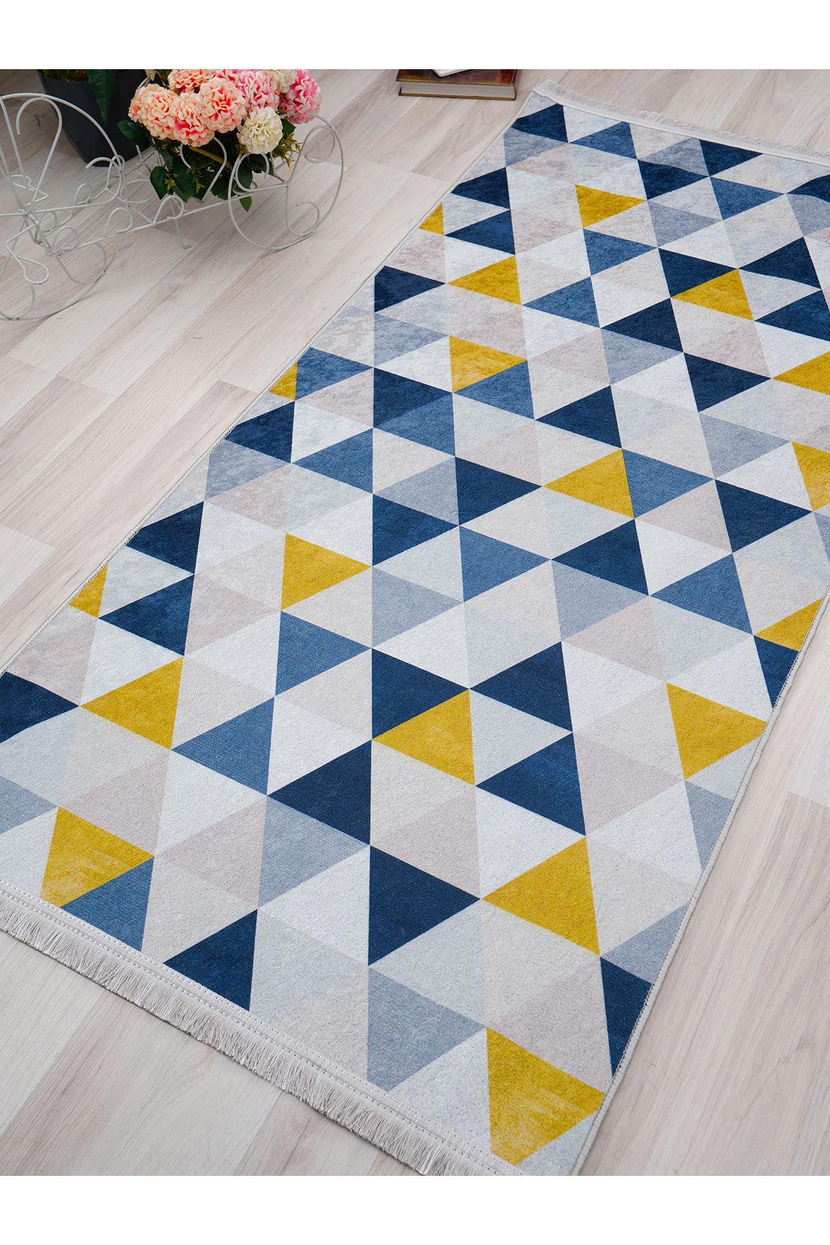 İnspira Krem 12 mm Polyester Kaymaz Taban Dikdörtgen Halı 100x200 cm