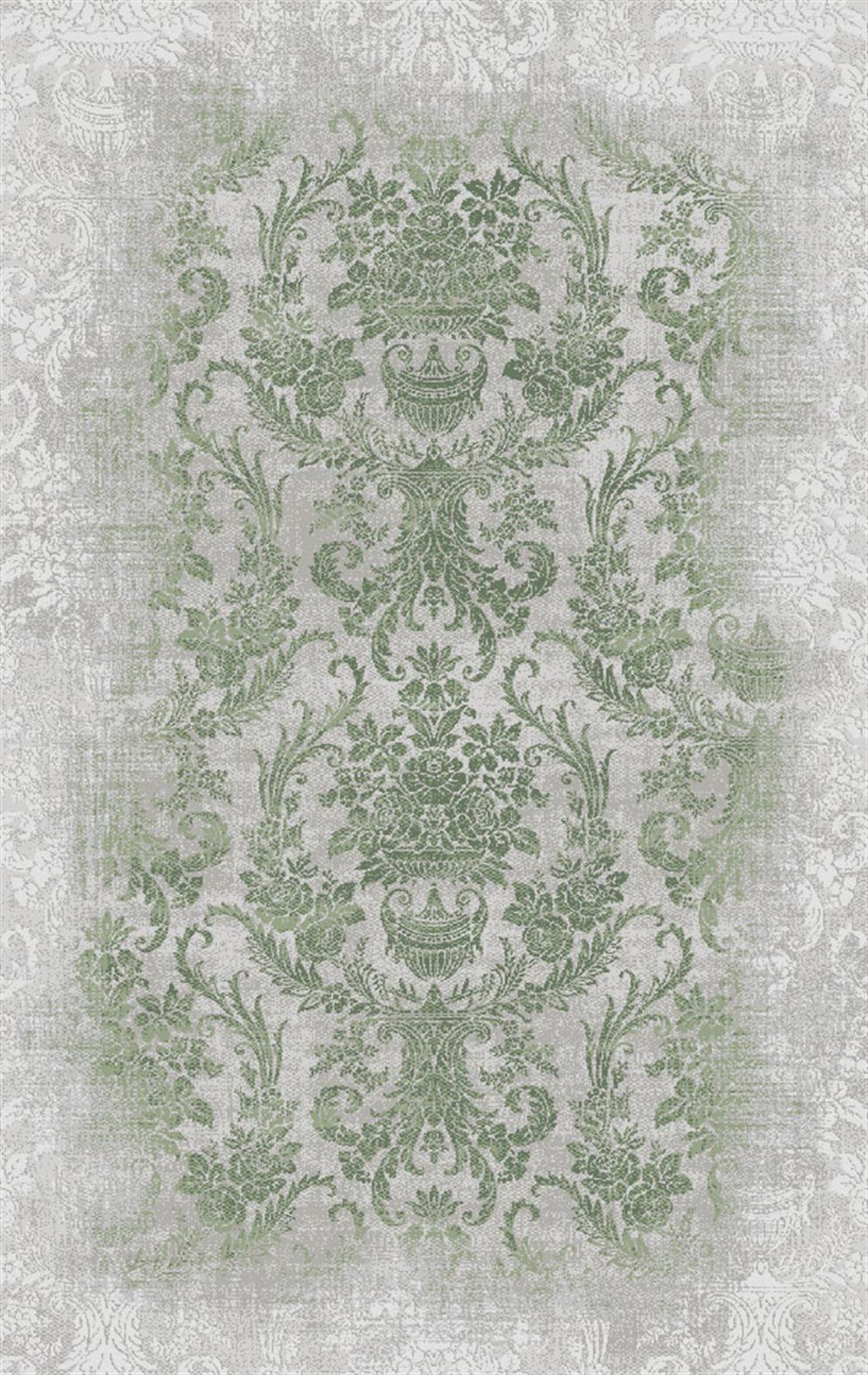 Dinarsu Gala 34373 Yeşil 11 mm Akrilik Silinebilir Yıkanabilir Orta Kaymaz Dikdörtgen Makine Dokuma Salon Halısı 100x150 cm