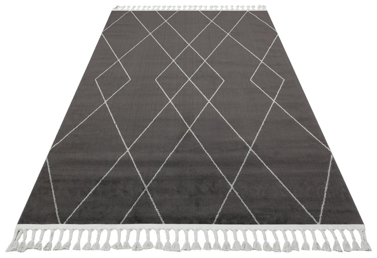 Eko Halı Urban URB02 Siyah 10 mm Mikropolyester Dikdörtgen Makine Dokuma Salon Halısı 200x290 cm