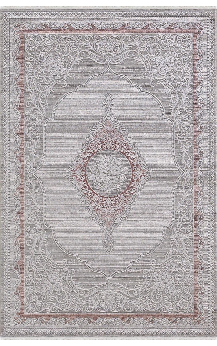 Padişah Sümela Pembe 8 mm Akrilik Yıkanabilir İnce Dikdörtgen Makine Dokuma Salon Halısı 120x180 cm