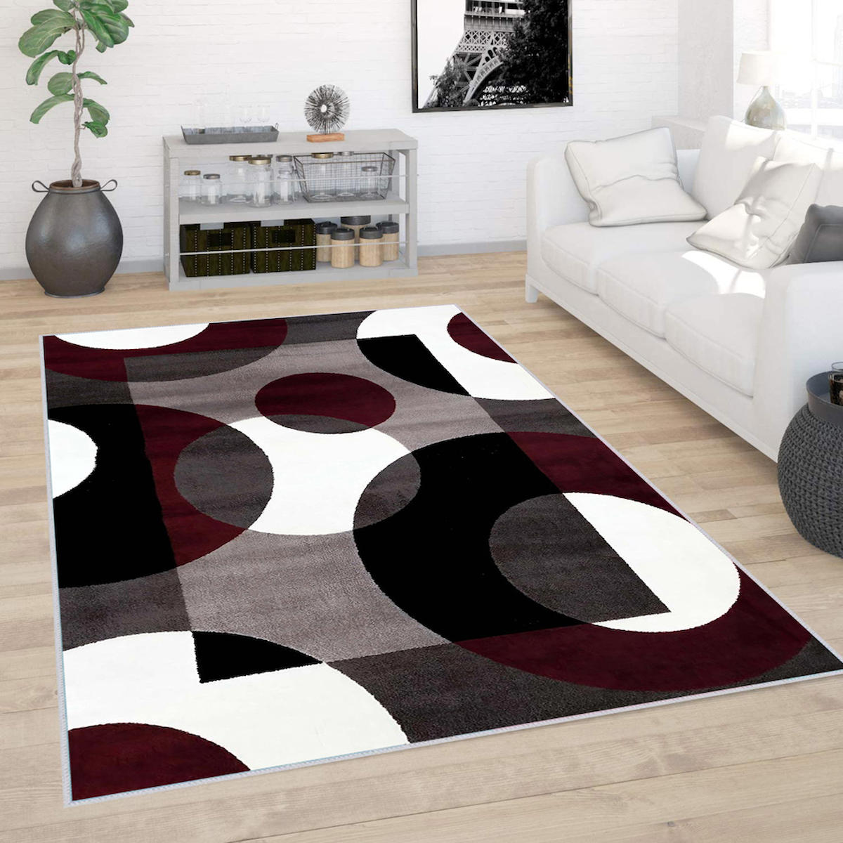 Rovigo Home RVG0422 Krem 8 mm Polyester Antibakteriyel-Leke Tutmaz-Toz Tutmaz Yıkanabilir İnce Kaymaz Dot Taban Dikdörtgen Makine Dokuma Salon Halısı 100x200 cm