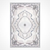 Crea Halı Silver 16576 Krem 6 mm Polyester Toz Tutmaz Yıkanabilir İnce Dikdörtgen Makine Dokuma Salon Halısı 180x280 cm