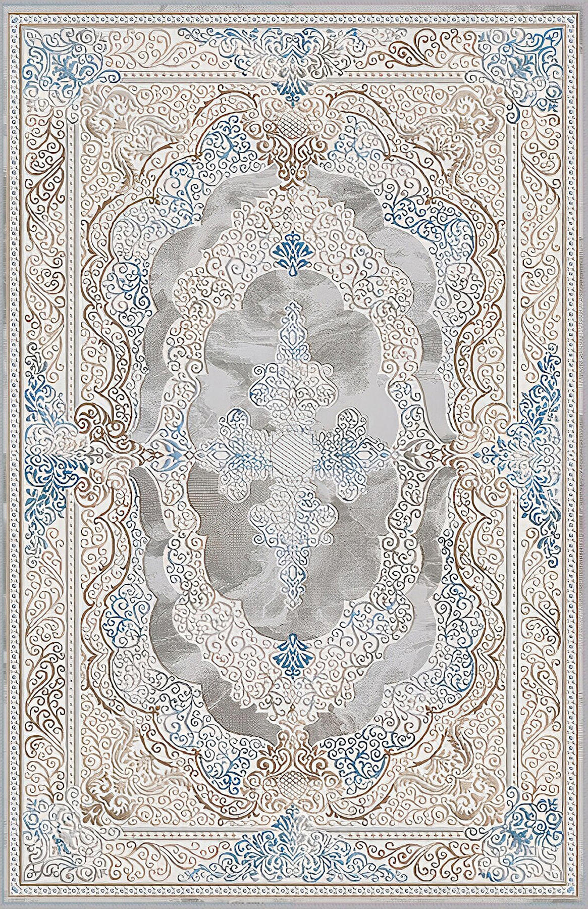 Rovigo Home RVG0475 Gri 8 mm Polyester Antibakteriyel-Leke Tutmaz-Toz Tutmaz Yıkanabilir İnce Kaymaz Dot Taban Dikdörtgen Makine Dokuma Salon Halısı 160x300 cm