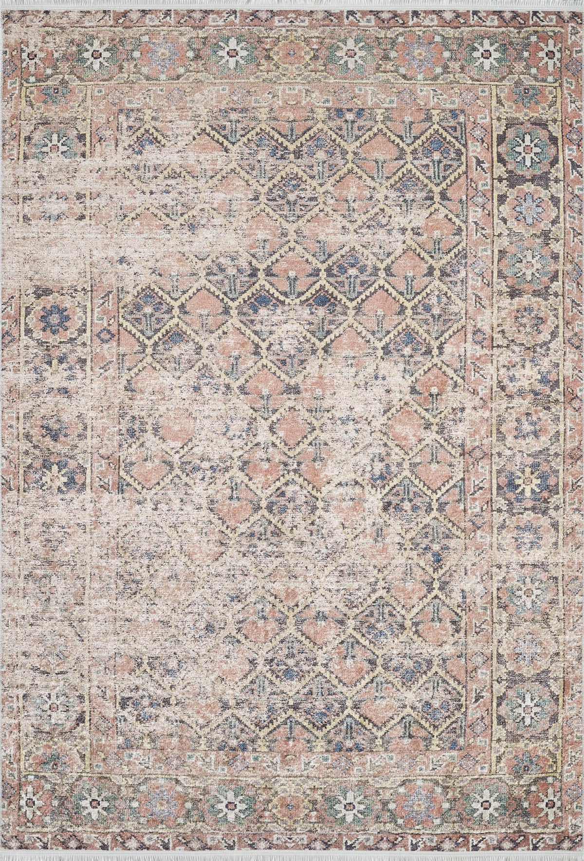 Halı Atölyesi HK192 Bej Sarı 5 mm Pamuk Yıkanabilir İnce Kaymaz Taban Dikdörtgen Makine Dokuma Halı 100x150 cm
