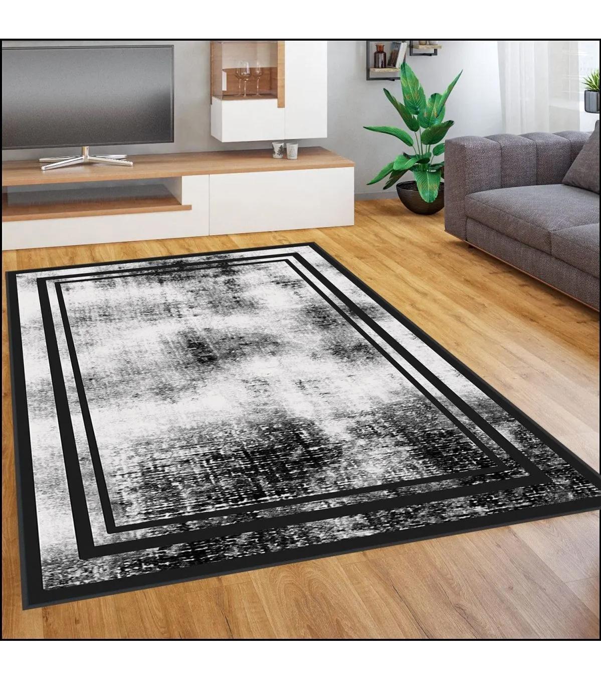 Rovigo Home RVG1869-SM268 Çok Renkli 8 mm Polyester Antibakteriyel-Leke Tutmaz-Toz Tutmaz Yıkanabilir İnce Kaymaz Dot Taban Dikdörtgen Makine Dokuma Salon Halısı 80x400 cm