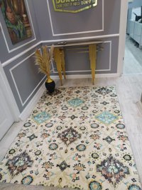 Doruklar Home Collection Krem 0.8 mm Mikropolyester Yıkanabilir Kalın Kaymaz Taban Dikdörtgen Makine Dokuma Salon Halısı 100x200 cm