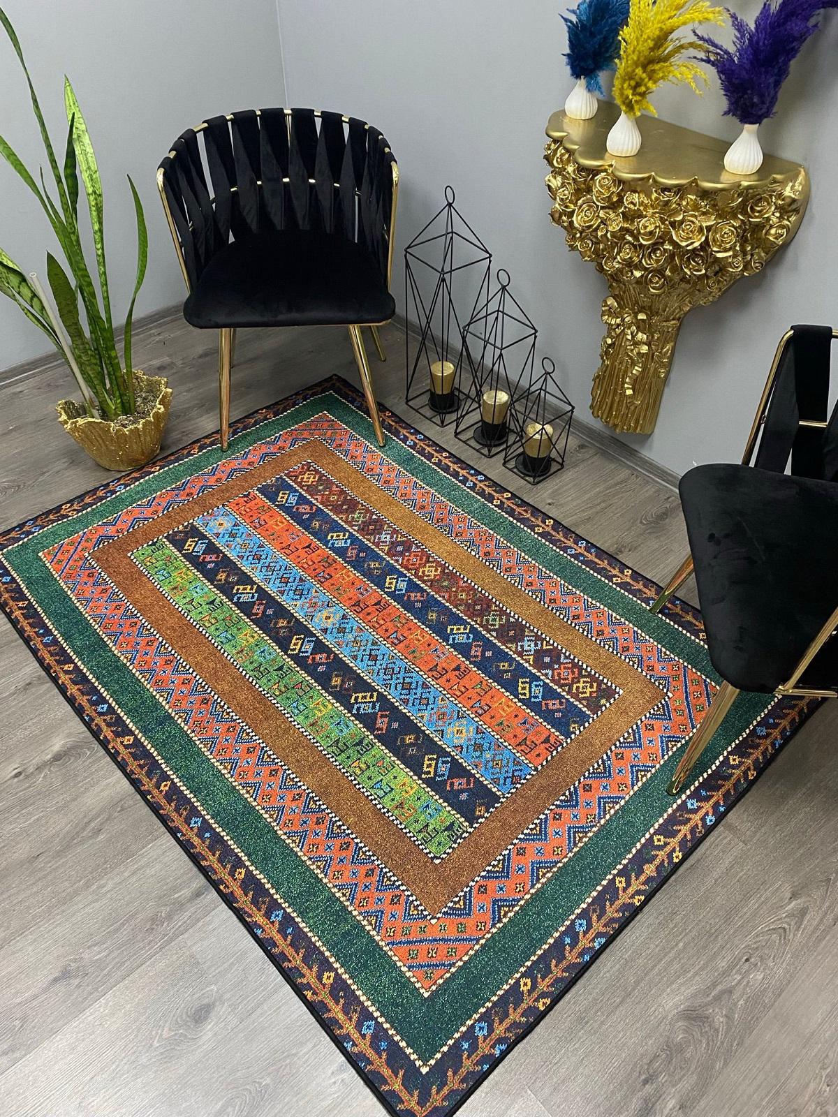 Halı Furyası Naima Krem 8 mm Polyester Antibakteriyel Yıkanabilir İnce Kaymaz Dikdörtgen Makine Dokuma Salon Halısı 140x300 cm