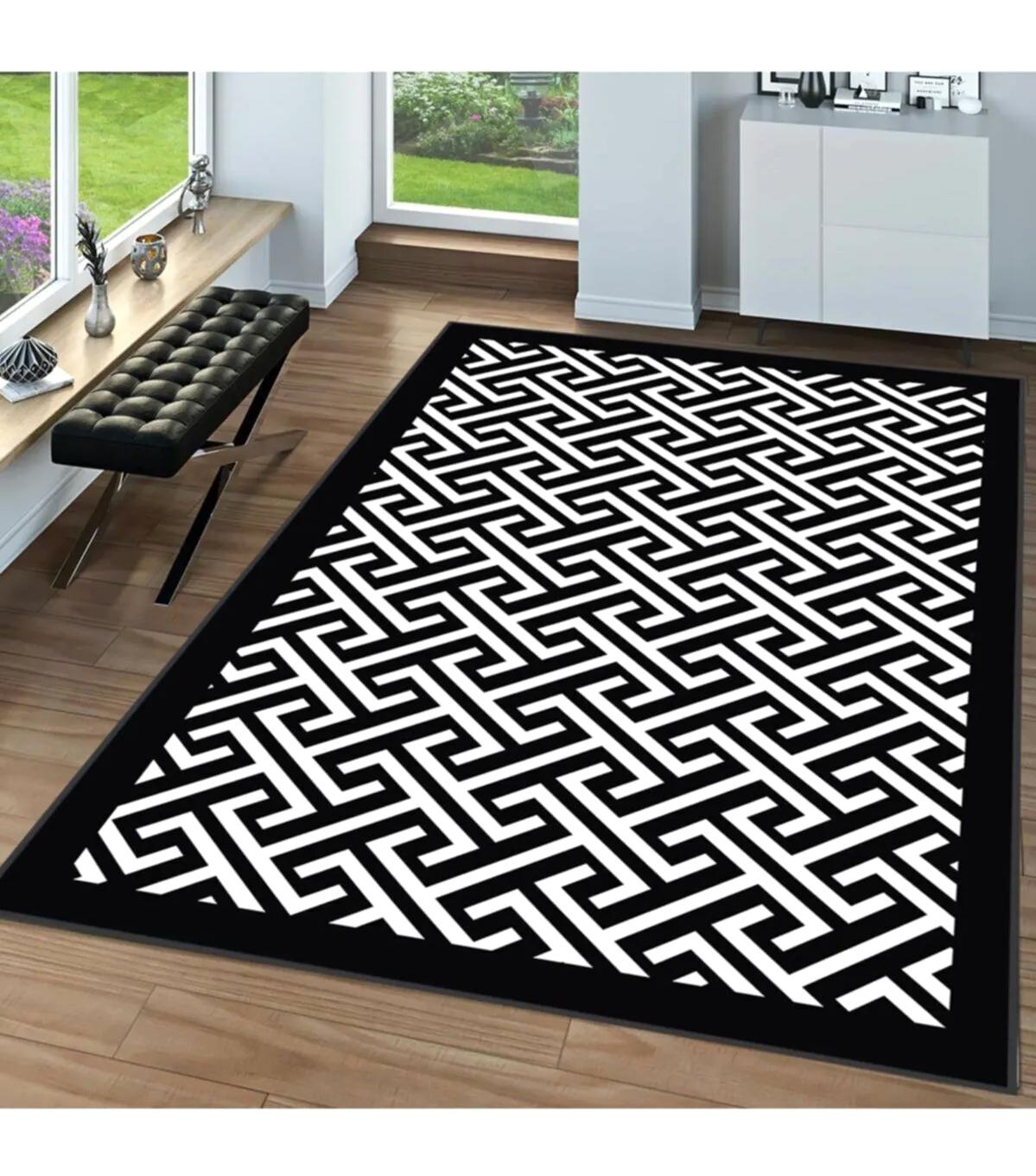Rovigo Home RVG1629 Çok Renkli 8 mm Polyester Antibakteriyel-Leke Tutmaz-Toz Tutmaz Yıkanabilir İnce Kaymaz Dot Taban Dikdörtgen Makine Dokuma Salon Halısı 80x500 cm