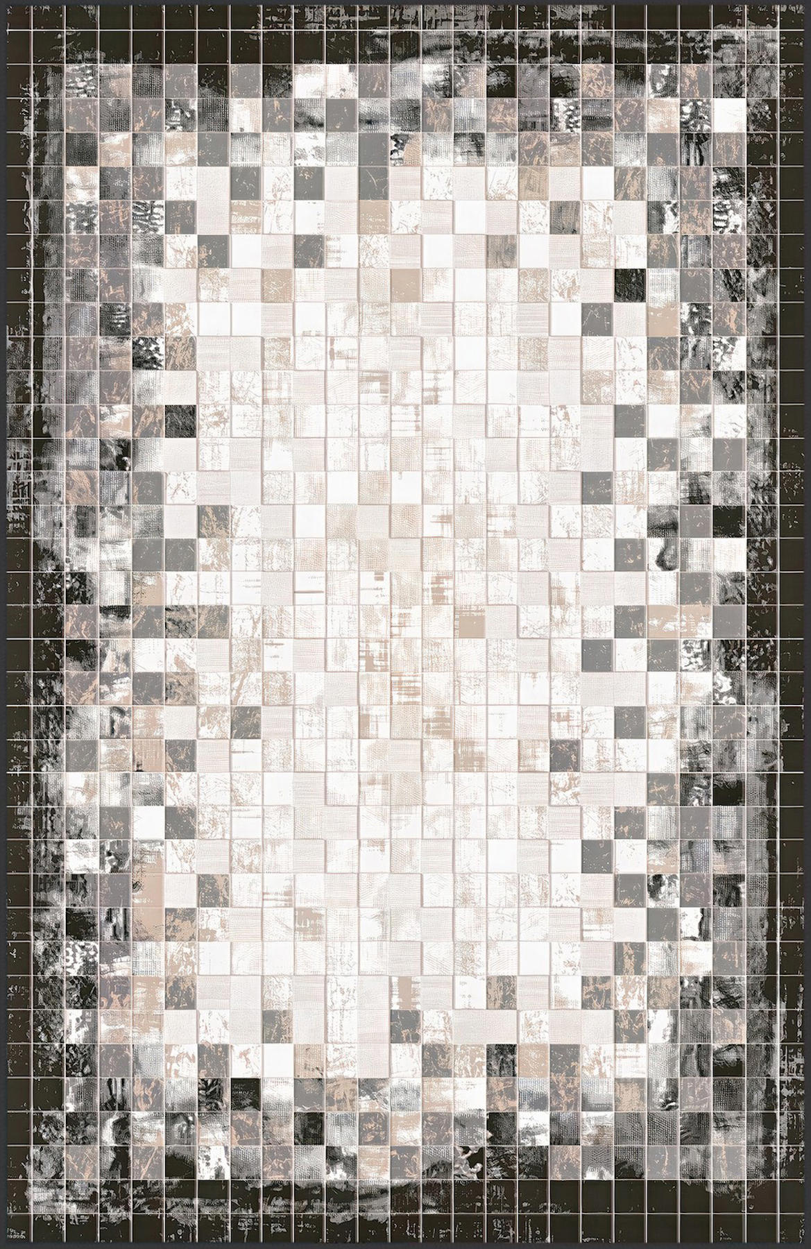 Rovigo Home RVG0666 Çok Renkli 8 mm Polyester Antibakteriyel-Leke Tutmaz-Toz Tutmaz Yıkanabilir İnce Kaymaz Dot Taban Dikdörtgen Makine Dokuma Salon Halısı 100x150 cm