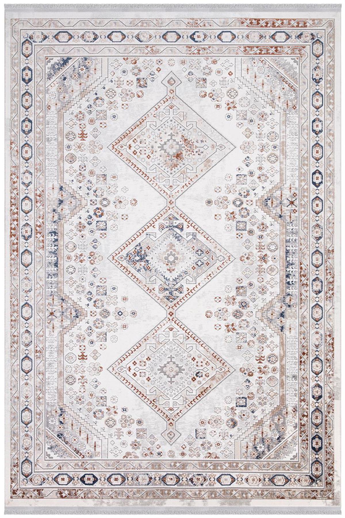 İpek Mekik Halı Vales 7811A Gri 8 mm Akrilik Yıkanabilir Orta Kaymaz Pamuk Taban Dikdörtgen Makine Dokuma Antre-Çocuk Odası-Salon-Yatak Odası Halısı 200x290 cm