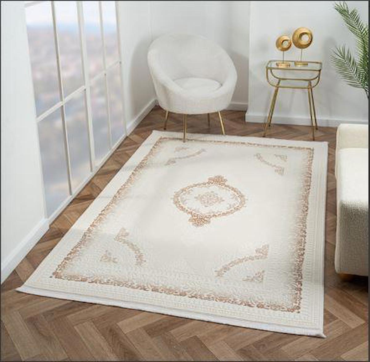 Çam Halı Scarlet SC001B Vizon 11 mm Akrilik Silinebilir Yıkanabilir Orta Dikdörtgen Makine Dokuma Salon Halısı 180x180 cm