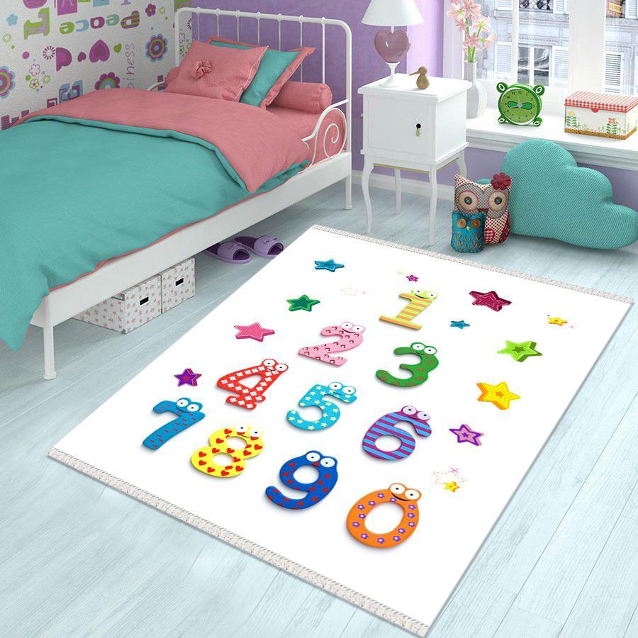 Halı Furyası Krem 7 mm Mikropolyester Toz Tutmaz Yıkanabilir İnce Kaymaz Deri Taban Figürlü Dikdörtgen Makine Dokuma Çocuk Odası Halısı 80x300 cm