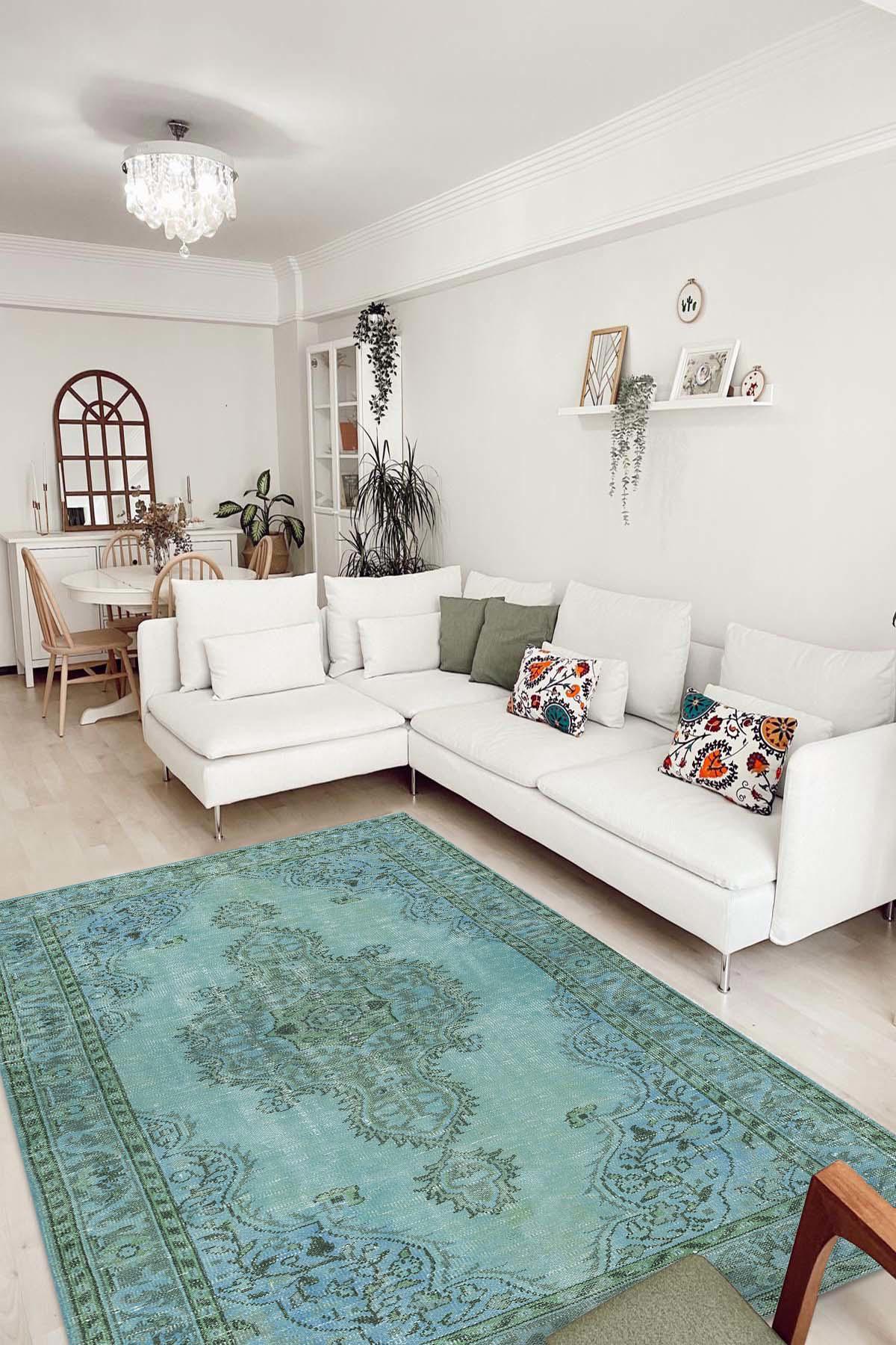İlyaki Home Jeff Krem 0.5 mm Pamuk Antibakteriyel Yıkanabilir İnce Kaymaz Pamuk Taban Dikdörtgen Makine Dokuma Salon Halısı 133x190 cm