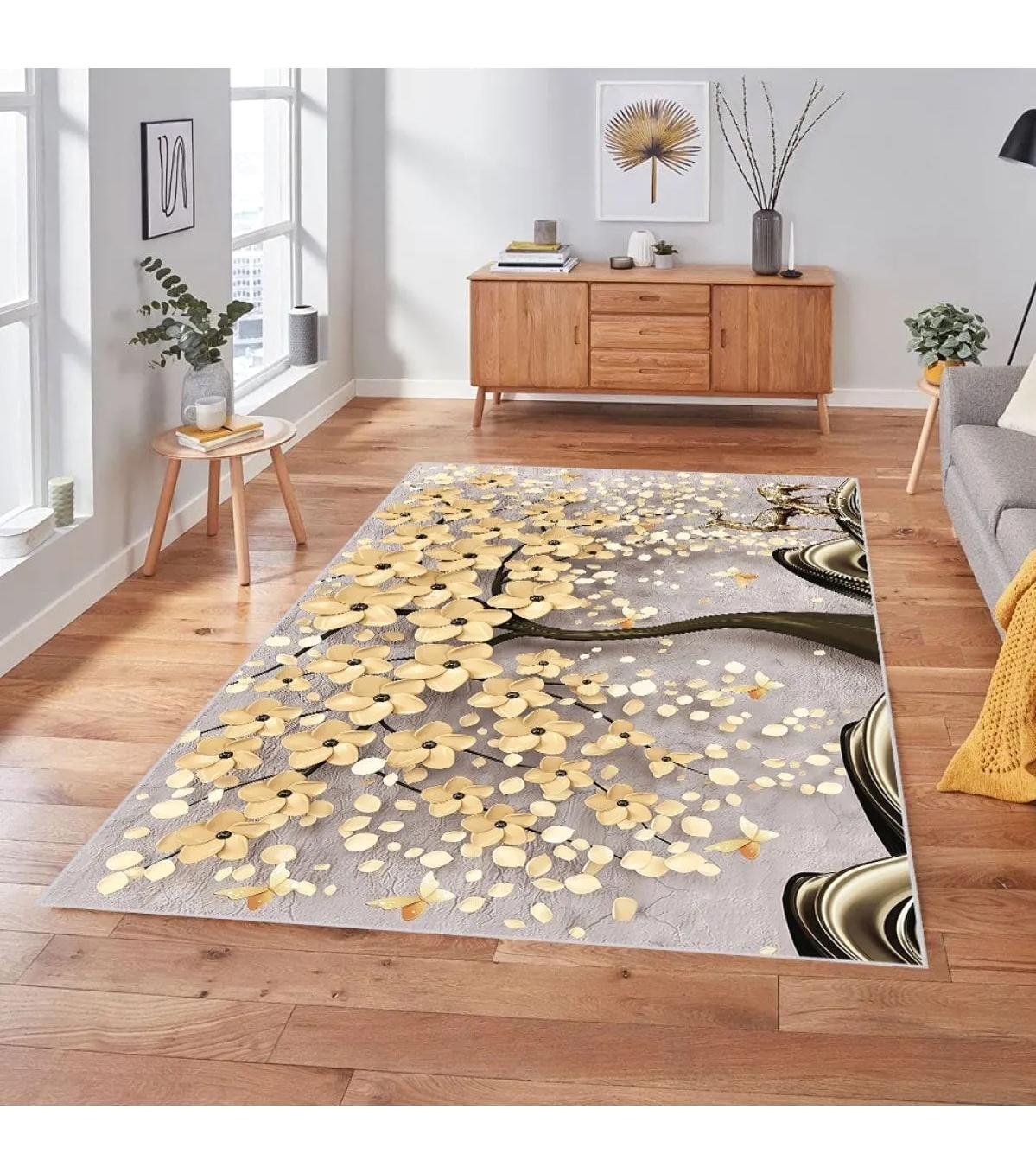 Rovigo Home RVG1849-SM234 Krem 8 mm Polyester Antibakteriyel-Leke Tutmaz-Toz Tutmaz Yıkanabilir İnce Kaymaz Dot Taban Dikdörtgen Makine Dokuma Salon Halısı 80x300 cm