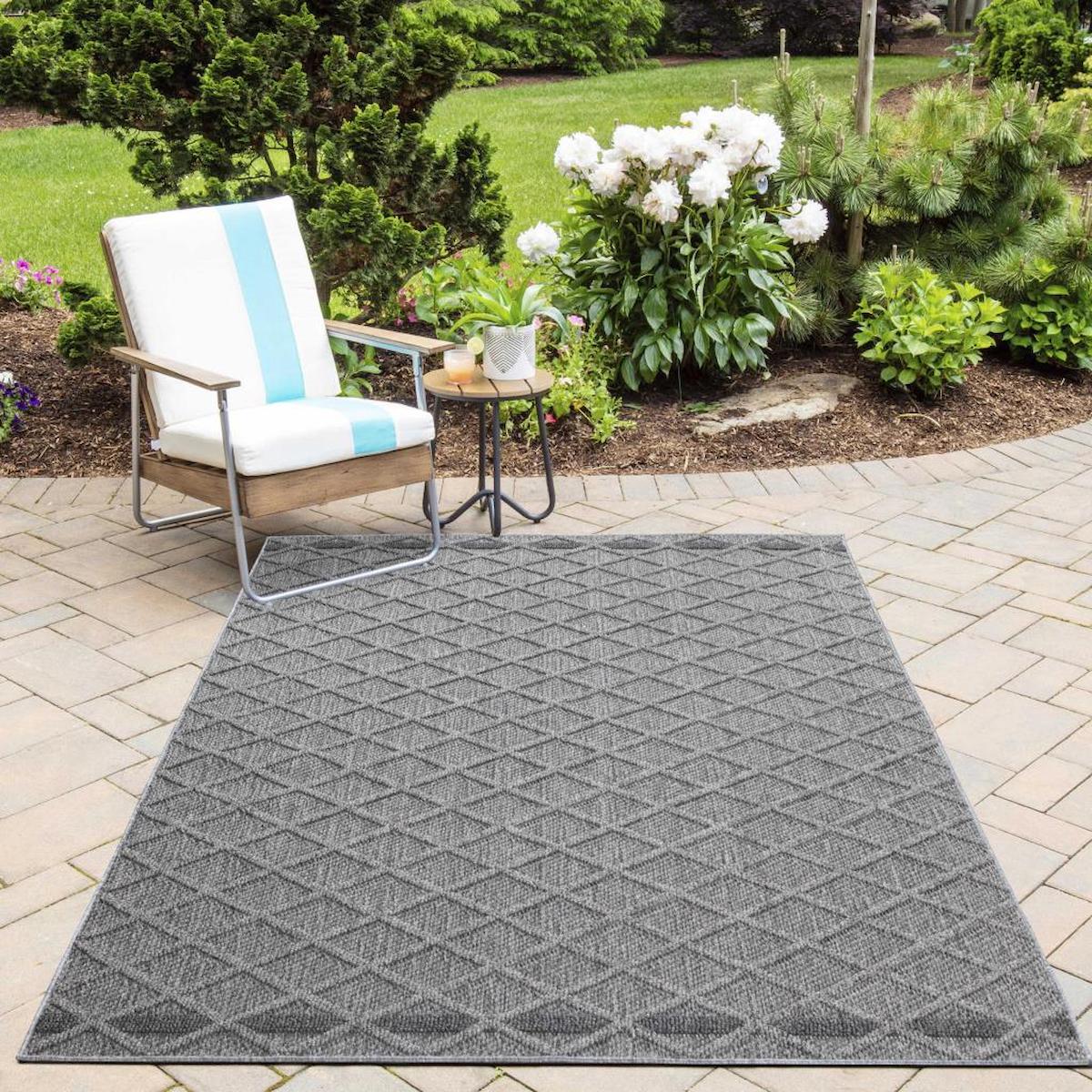 Red Halı Gri 8.5 mm Polipropilen Antialerjenik-Toz Tutmaz Yıkanabilir Orta Kaymaz Jüt Taban Dikdörtgen Makine Dokuma Oturma Odası-Salon Halısı 40x60 cm
