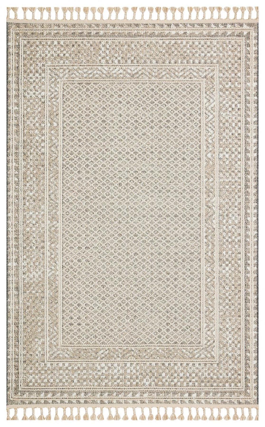 Eko Halı Soho SH16 Krem 6-12 mm Polyester Silinebilir Yıkanabilir Orta Kaymaz Dikdörtgen Makine Dokuma Oturma Odası-Salon Halısı 125x250 cm