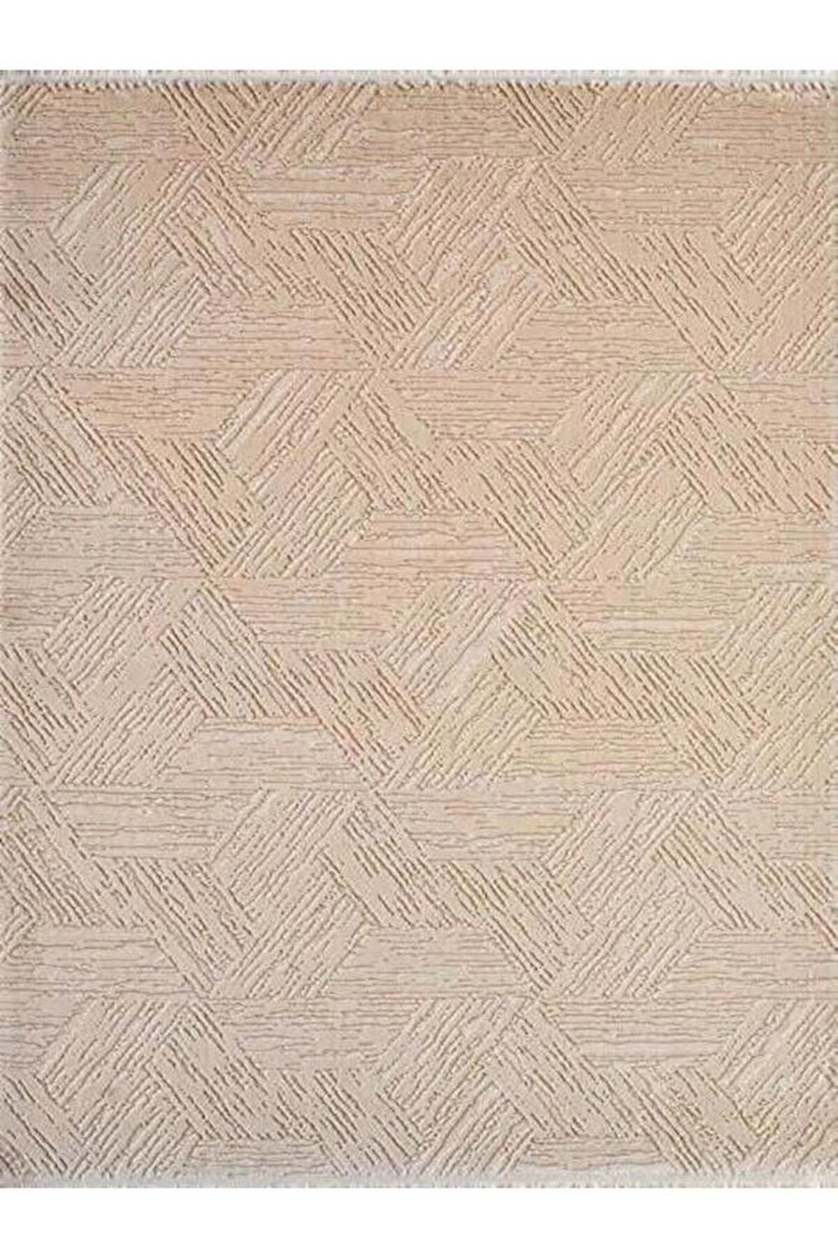 Gümüşsuyu Matisse 11331 Krem 6 mm Pamuk Toz Tutmaz Yıkanabilir İnce Kaymaz Dikdörtgen Makine Dokuma Salon Halısı 80x150 cm