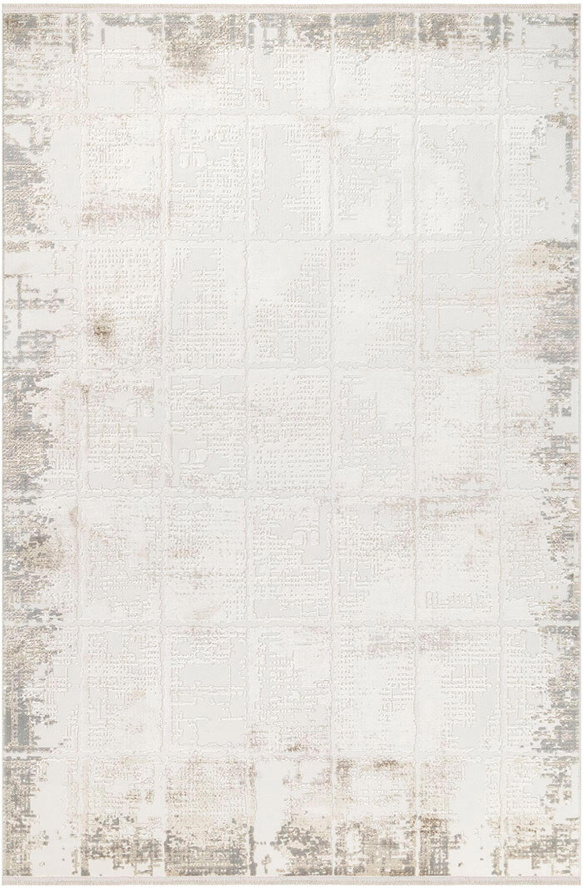 İpek Home Allures 12237 Bej-Kahverengi 8 mm Akrilik Yalıtıma Yardımcı Yıkanabilir Orta Kaymaz Pamuk Taban Dikdörtgen Makine Dokuma Salon Halısı 80x150 cm