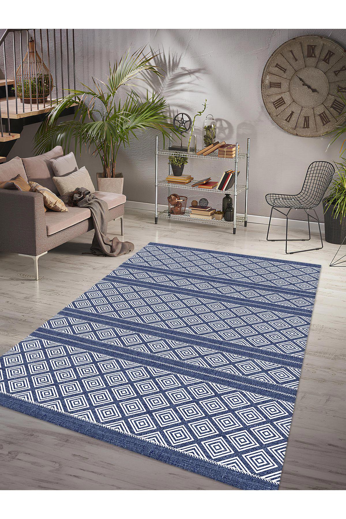 İnspira Krem 12 mm Polyester Kaymaz Taban Dikdörtgen Halı 80x80 cm