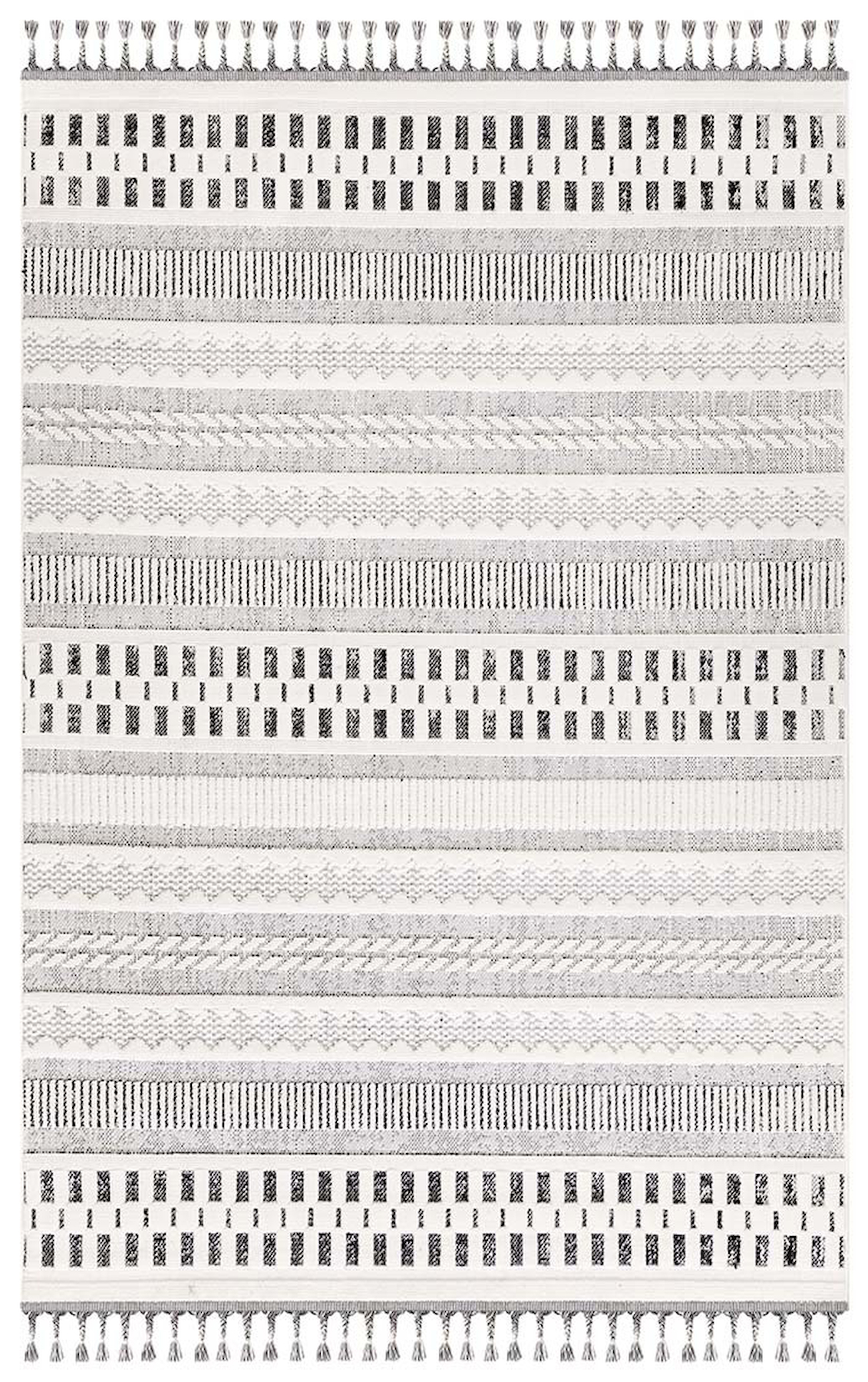 İpek Mekik Halı Pien 1700A Krem 10 mm Polyester Yıkanabilir Orta Kaymaz Pamuk Taban Dikdörtgen Antre-Çocuk Odası-Salon-Yatak Odası Halısı 160x230 cm