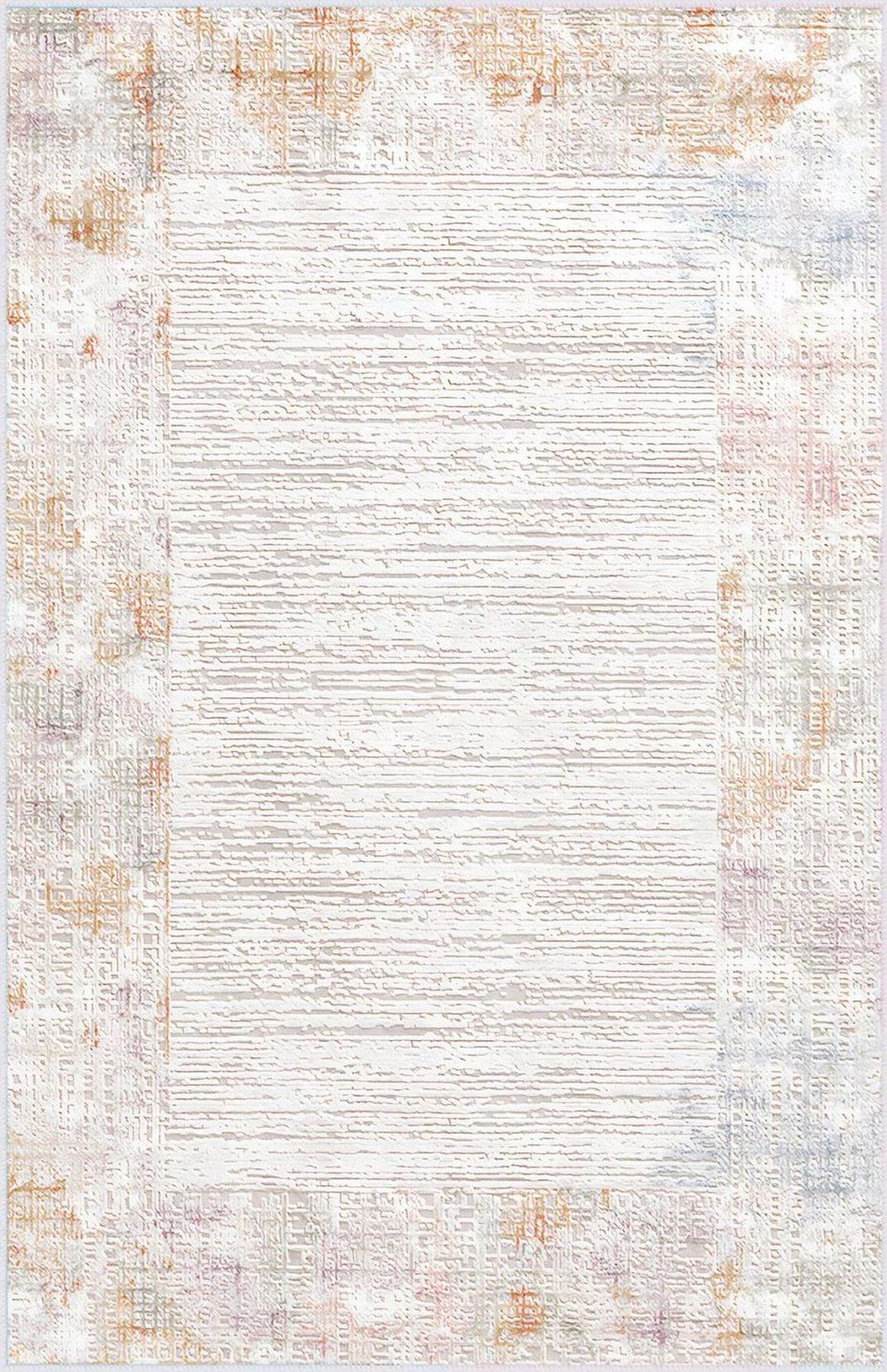 Rovigo Home RVG0724 Çok Renkli 8 mm Polyester Antibakteriyel-Leke Tutmaz-Toz Tutmaz Yıkanabilir İnce Kaymaz Dot Taban Dikdörtgen Makine Dokuma Salon Halısı 80x150 cm
