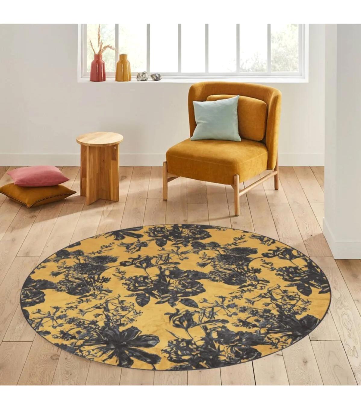 Rovigo Home RVG7014 Çok Renkli 8 mm Polyester Antibakteriyel-Leke Tutmaz-Toz Tutmaz Yıkanabilir İnce Kaymaz Dot Taban Yuvarlak Makine Dokuma Salon Halısı 160x300 cm