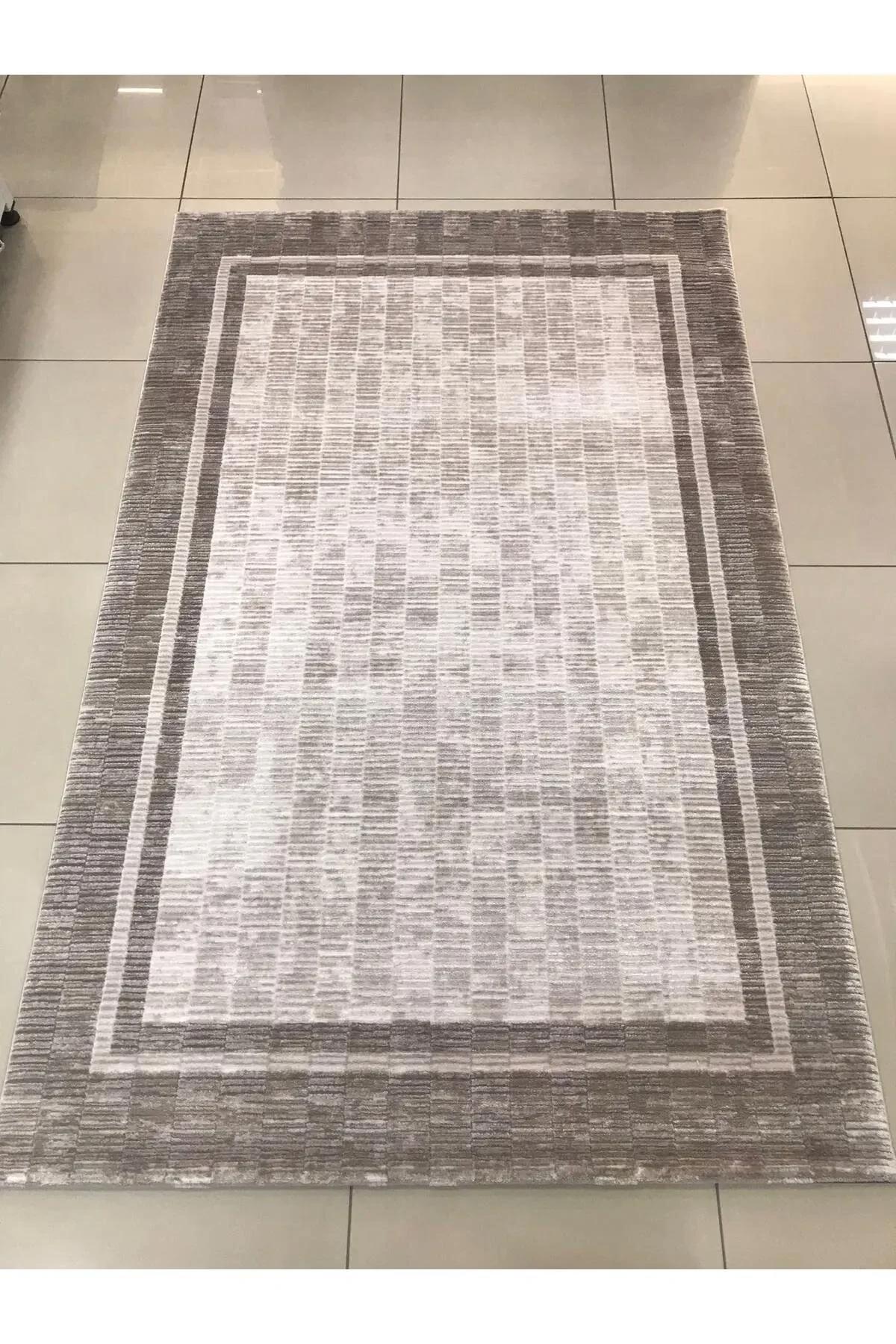 Merinos Country 36201 Krem 9 mm Akrilik Antibakteriyel Yıkanabilir İnce Kaymaz Dikdörtgen Makine Dokuma Salon Halısı 160x230 cm