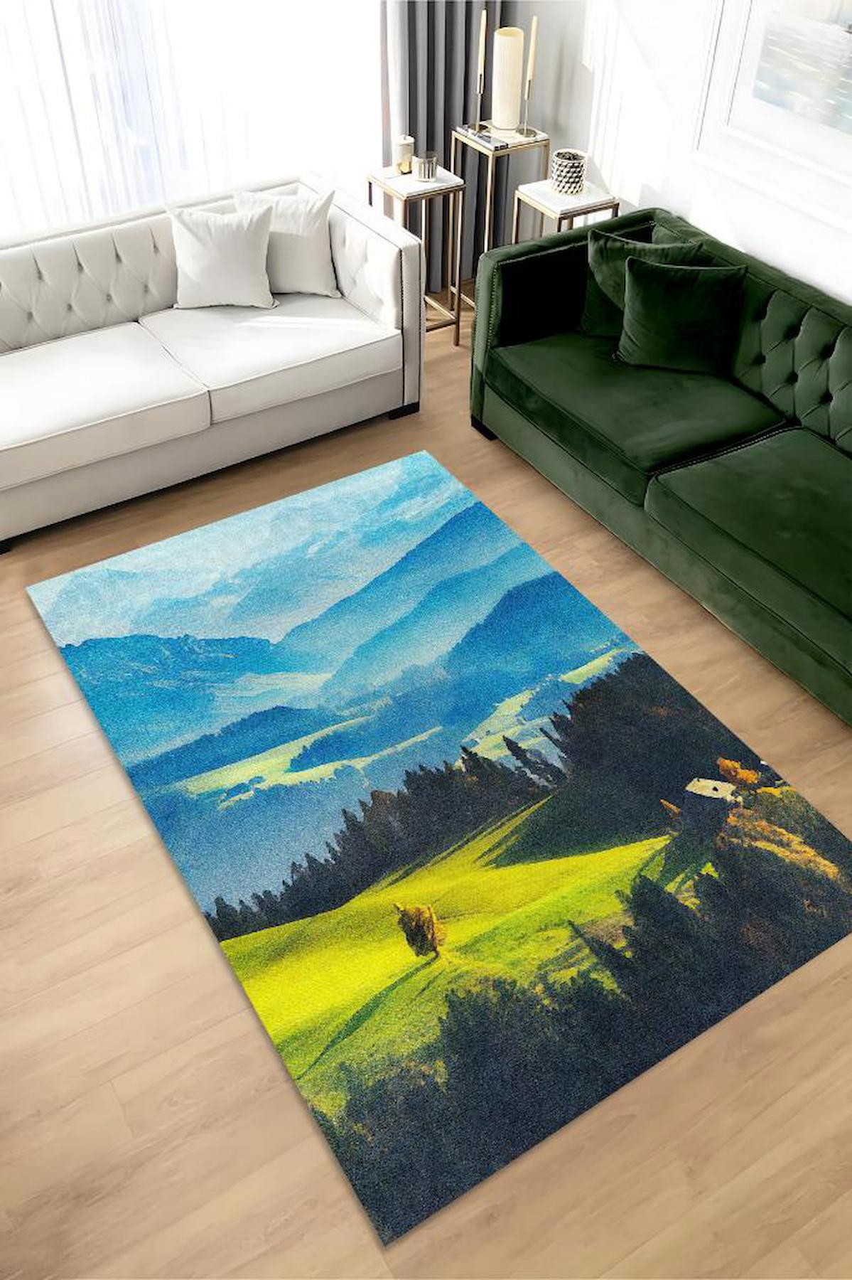 Homshtag Ova Krem 4 mm Pamuk Antistatik Yıkanabilir İnce Kaymaz Dikdörtgen Makine Dokuma Salon Halısı 160x230 cm