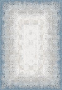 Elexsus Ascension 3327 Gri-Mavi 8 mm Viskon Silinebilir Yıkanabilir Orta Kaymaz Dikdörtgen Makine Dokuma Oturma Odası-Salon Halısı 80x150 cm