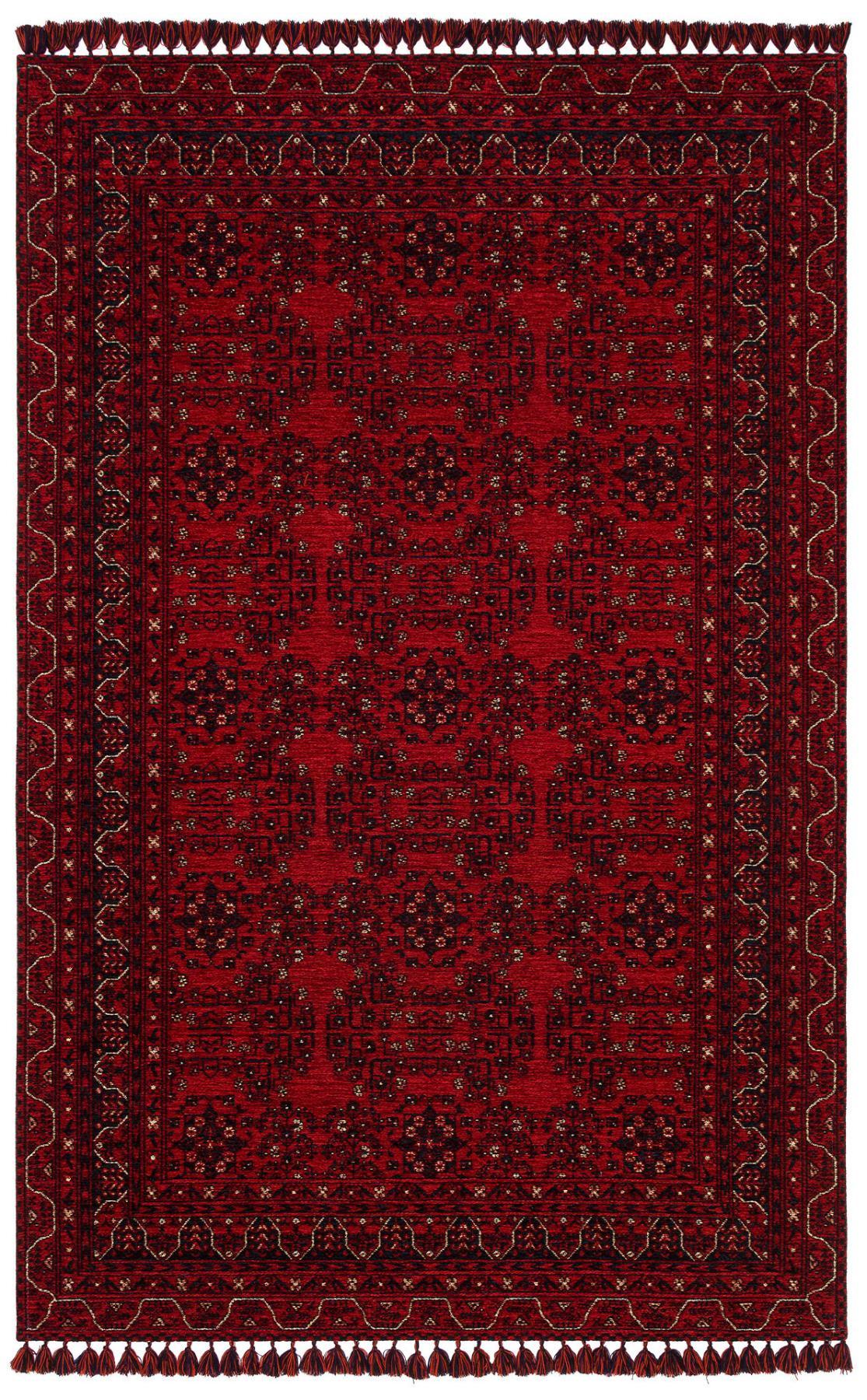 Grand Hedef Halı BHR02 Kırmızı 6 mm Pamuk Antibakteriyel Yıkanabilir İnce Kaymaz Dikdörtgen Makine Dokuma Salon Halısı 140x200 cm