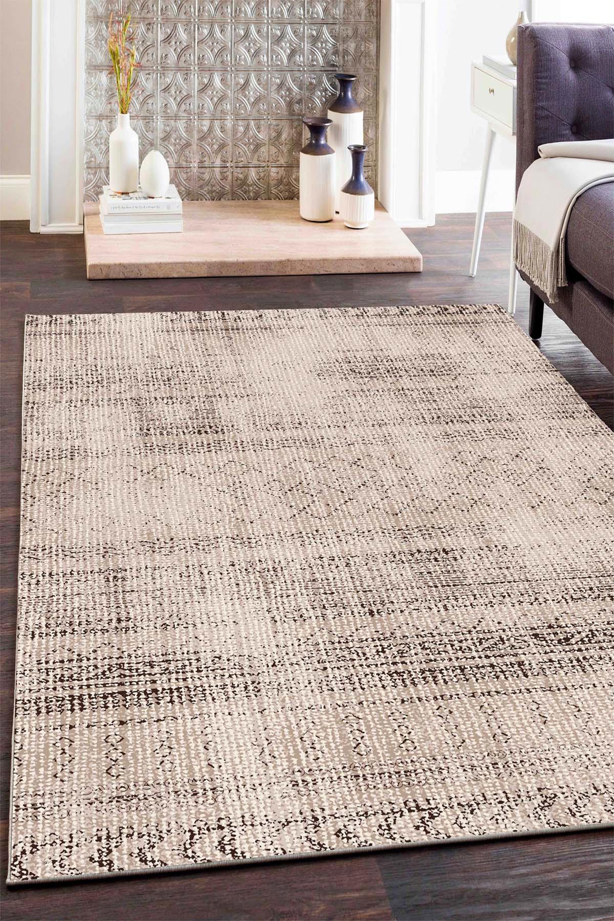 Aida Home Somerox Çok Renkli 0.5 mm Pamuk Antibakteriyel Yıkanabilir İnce Kaymaz Şönil Taban Dikdörtgen Makine Dokuma Salon Halısı 125x200 cm