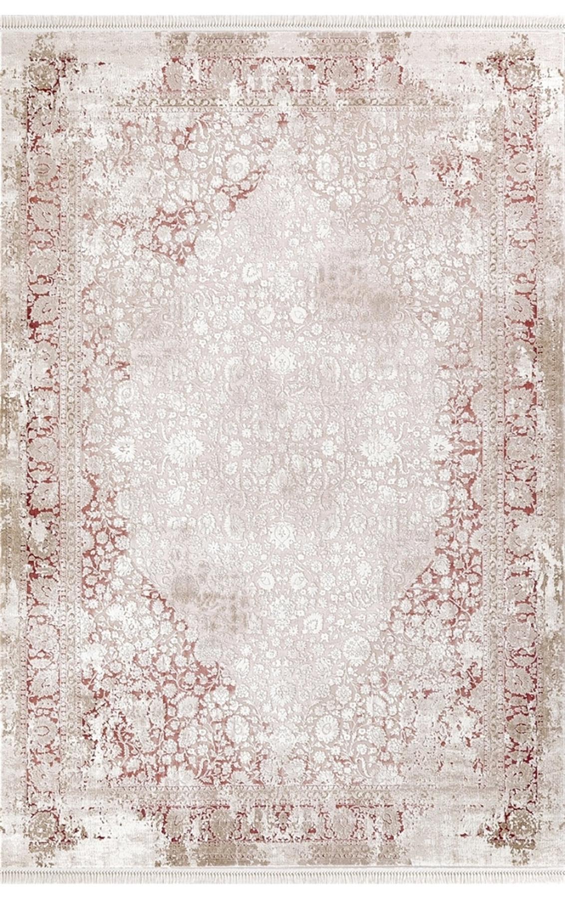 Dinarsu Arora 31886 Kırmızı 11 mm Akrilik Silinebilir Yıkanabilir Orta Kaymaz Dikdörtgen Makine Dokuma Oturma Odası Halısı 80x300 cm