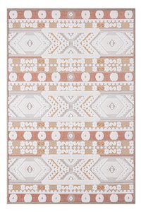 Alpina Home Dolce Krem 7 mm Polyester Yıkanabilir İnce Kaymaz Jüt Taban Dikdörtgen Makine Dokuma Salon Halısı 80x500 cm