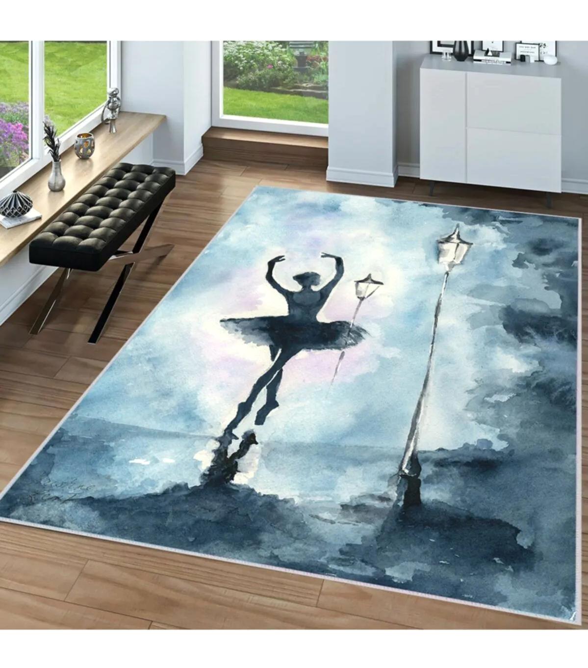 Rovigo Home RVG1622 Çok Renkli 8 mm Polyester Antibakteriyel-Leke Tutmaz-Toz Tutmaz Yıkanabilir İnce Kaymaz Dot Taban Dikdörtgen Makine Dokuma Salon Halısı 160x230 cm