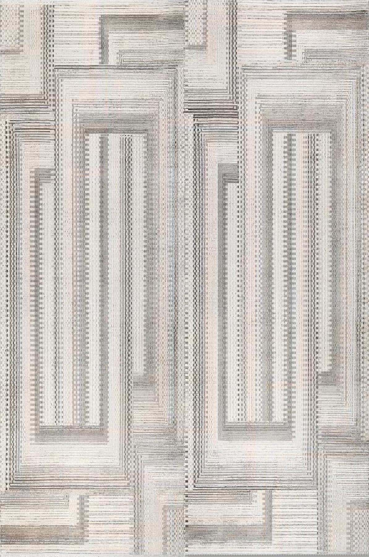Sanat Halı Gusto 3726 Krem 8 mm Viskon Antibakteriyel Yıkanabilir Kalın Kaymaz Lateks Taban Dikdörtgen Makine Dokuma Salon Halısı 100x200 cm