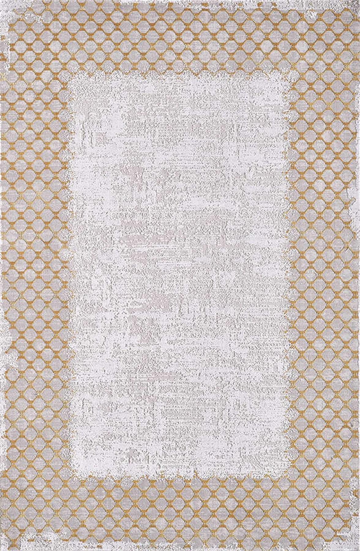 Pierre Cardin Perla XP15C Altın 6 mm Viskon Yumuşak Yıkanabilir İnce Kaymaz Dikdörtgen Makine Dokuma Salon Halısı 100x300 cm