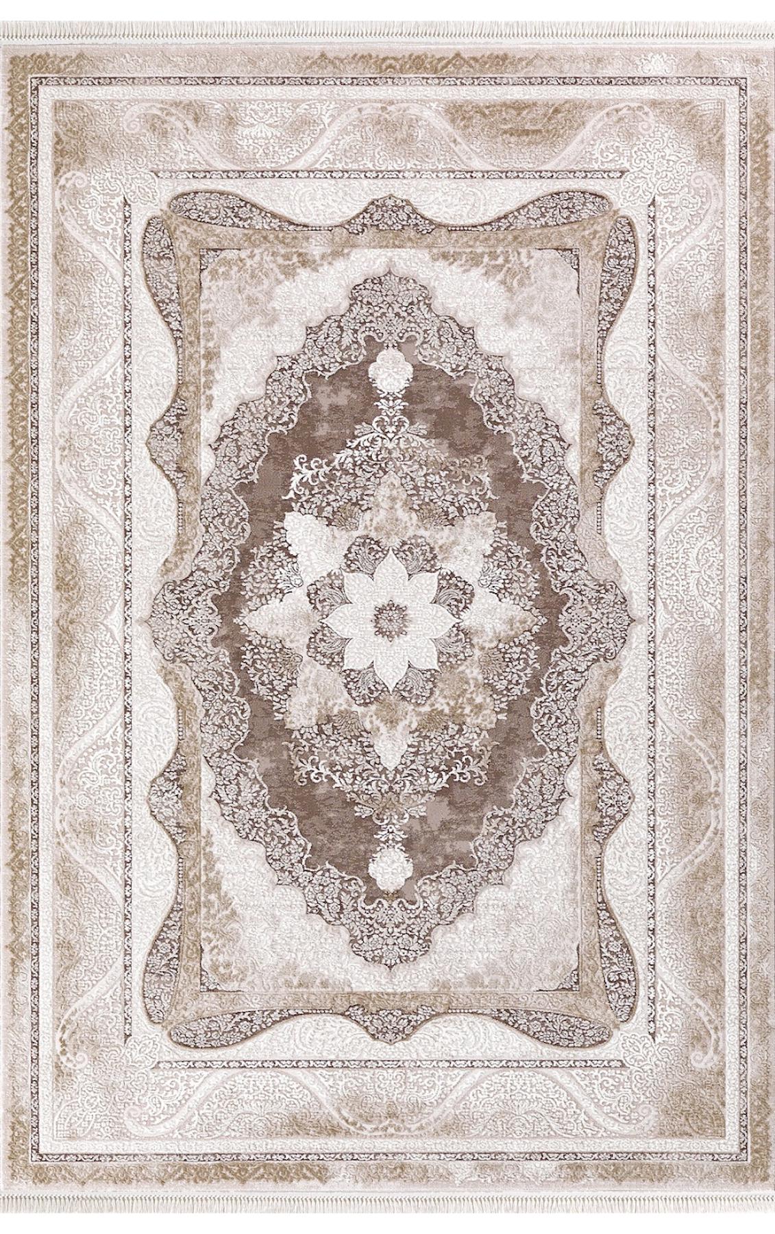 Dinarsu Arora 31888 Gri 11 mm Akrilik Yıkanabilir Kalın Kaymaz Pamuk Taban Dikdörtgen Makine Dokuma Halı 100x150 cm