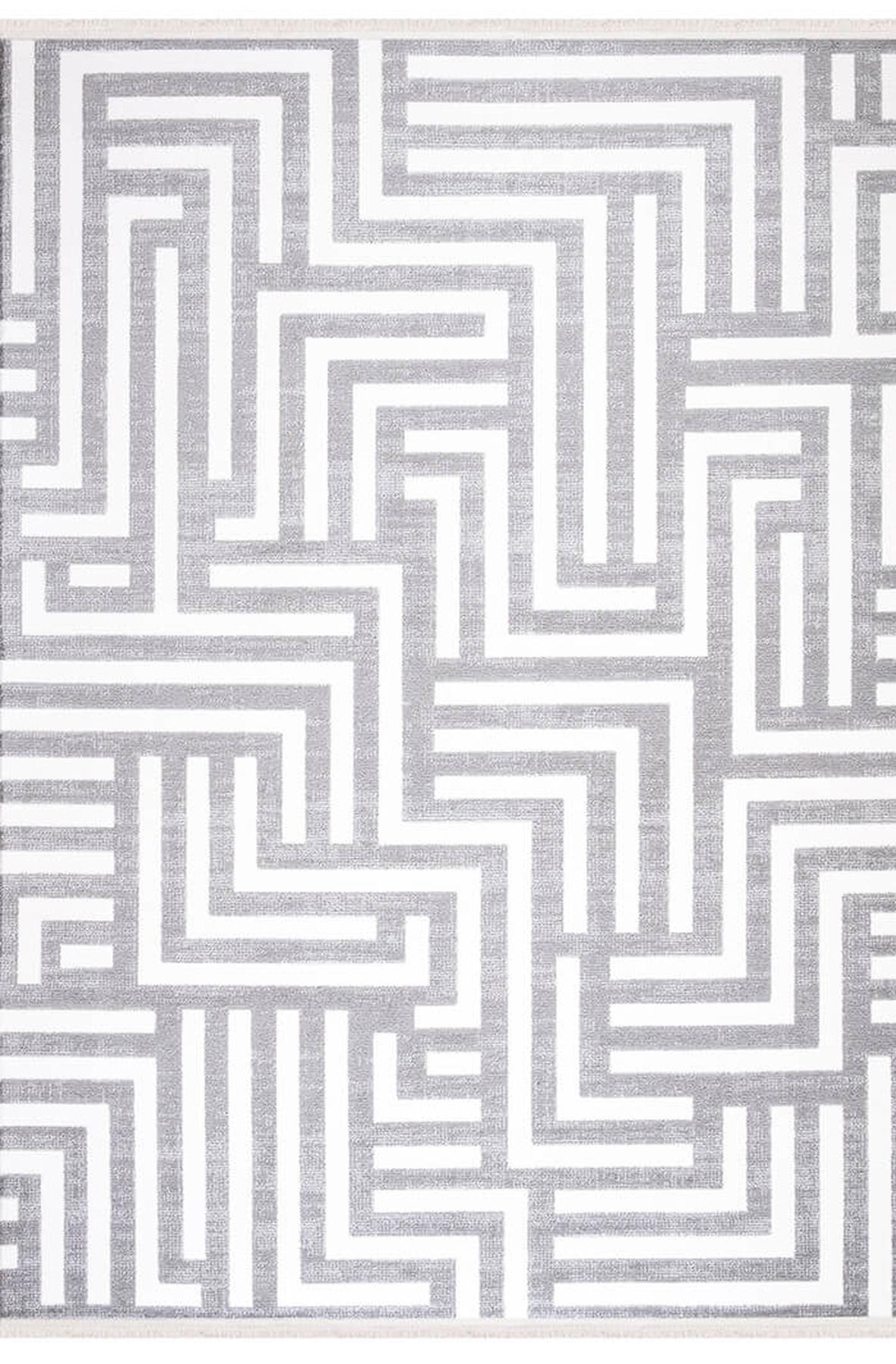 İpek Home Lapena 11553 Gri 10 mm Akrilik Yıkanabilir Orta Kaymaz Pamuk Taban Dikdörtgen Makine Dokuma Antre-Çocuk Odası-Salon-Yatak Odası Halısı 80x300 cm