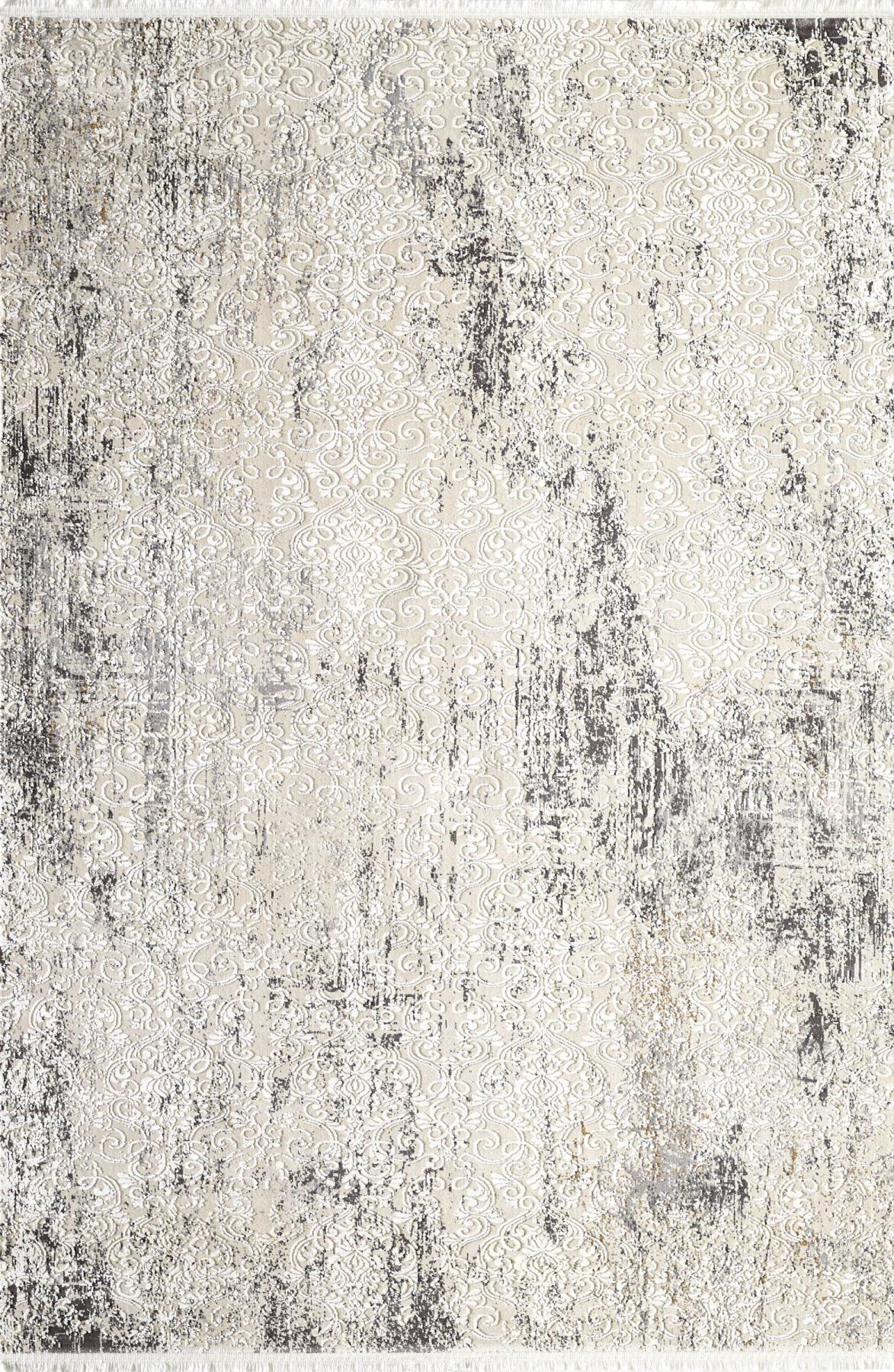 Royal Halı Palette PA15A Gri 9 mm Akrilik Antibakteriyel Yıkanabilir Kalın Kaymaz Lateks Taban Dikdörtgen Makine Dokuma Salon Halısı 133x190 cm