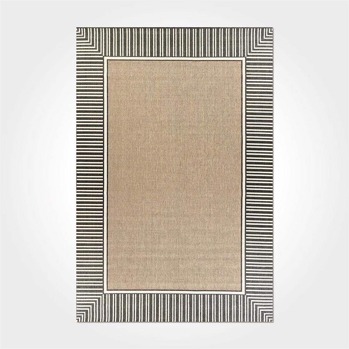 Crea Halı 2544PC Kahverengi Polyester Yıkanabilir İnce Kaymaz Dikdörtgen Makine Dokuma Salon Halısı 160x230 cm