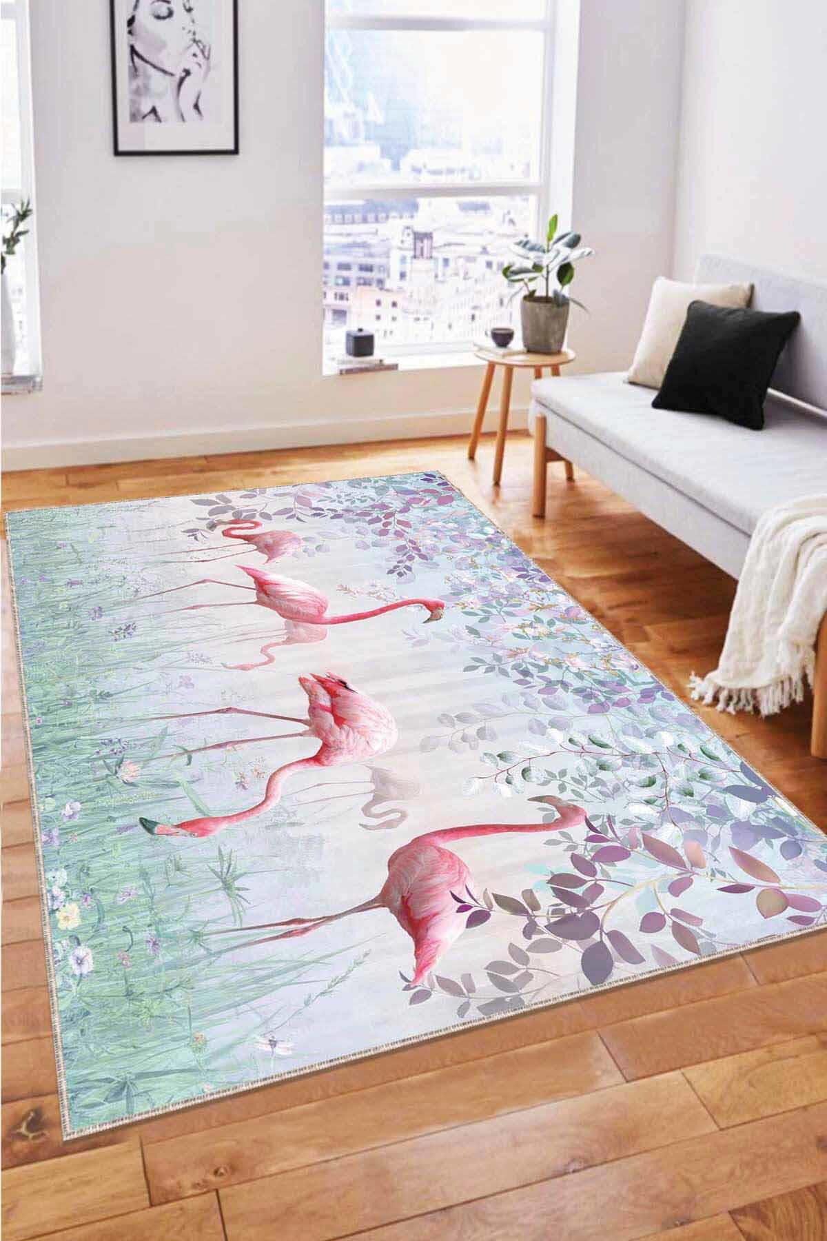Viva Home RV326 Çok Renkli 7 mm Mikropolyester Koku Yapmaz-Leke Tutmaz-Toz Tutmaz Yıkanabilir İnce Kaymaz Dot Taban Dikdörtgen Makine Dokuma Antre-Oturma Odası-Salon-Yatak Odası Halısı 120x200 cm
