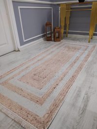 Doruklar Home Collection Krem 0.8 mm Mikropolyester Yıkanabilir Kaymaz Taban Dikdörtgen Makine Dokuma Halı 120x180 cm