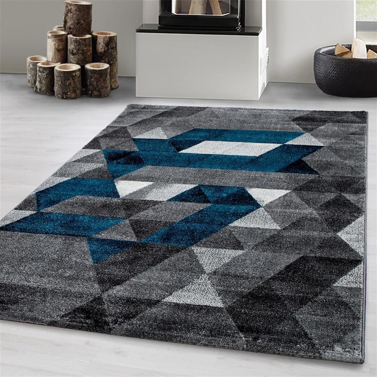 Red Halı Turkuaz 13 mm Polipropilen Antibakteriyel Yıkanabilir İnce Kaymaz Şönil Taban Dikdörtgen Makine Dokuma Salon Halısı 120x200 cm