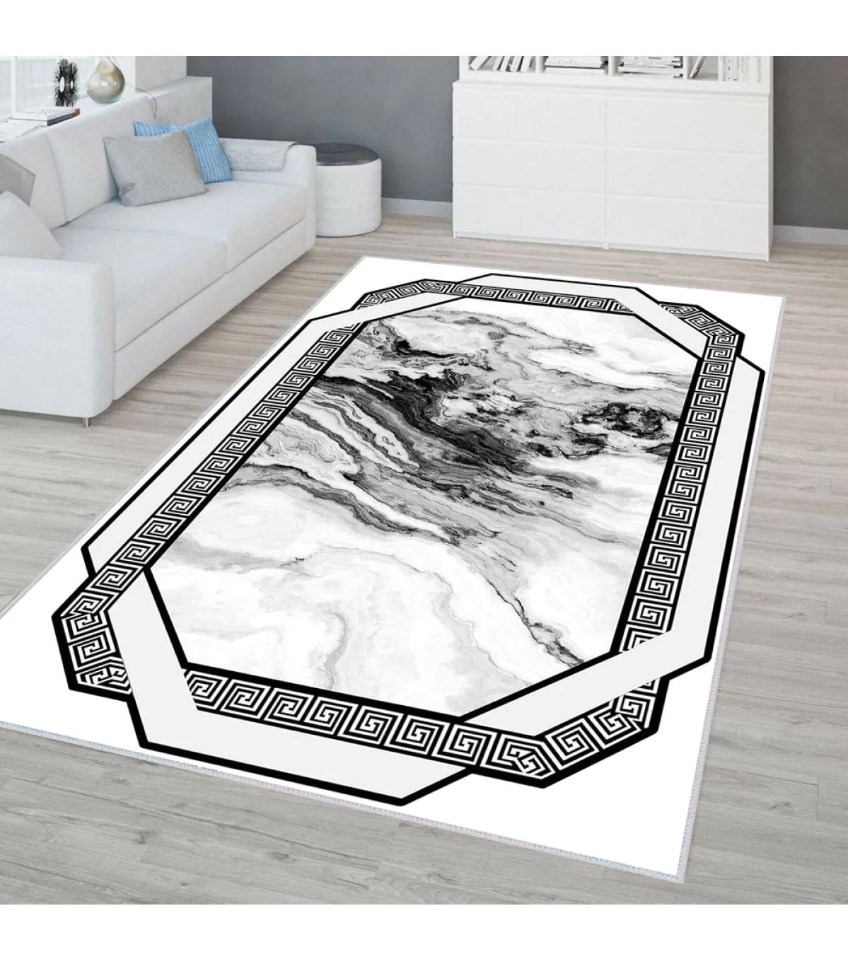 Rovigo Home RVG0315-SD341 Krem 8 mm Polyester Antibakteriyel-Leke Tutmaz-Toz Tutmaz Yıkanabilir İnce Kaymaz Dot Taban Dikdörtgen Makine Dokuma Salon Halısı 200x290 cm