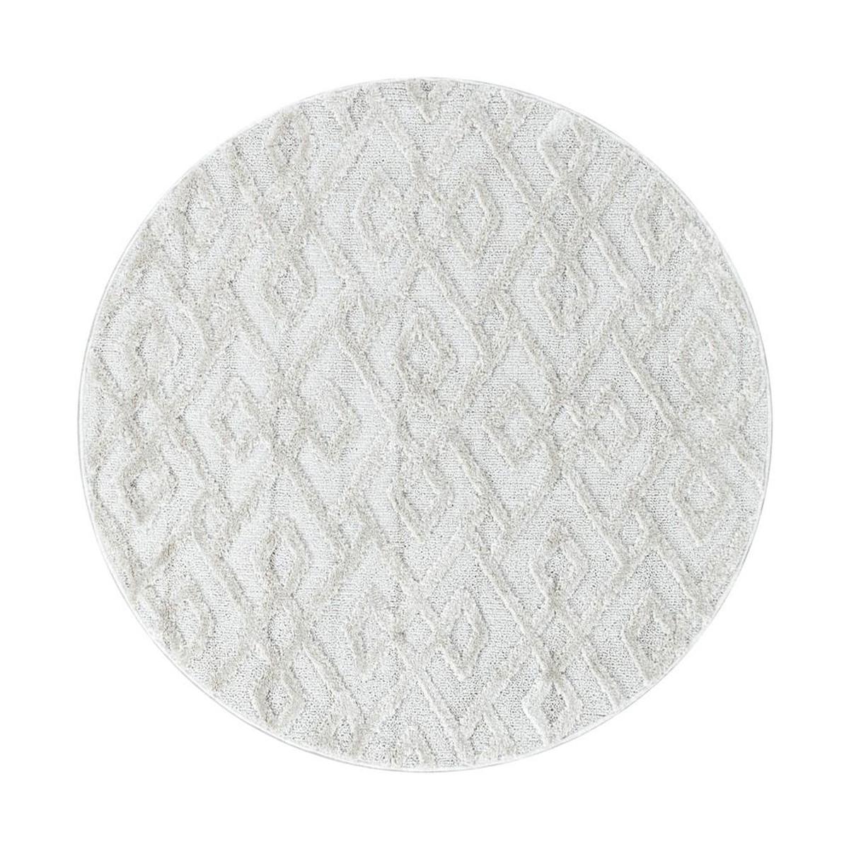 Carpettex Krem 20 mm Polipropilen Antialerjenik Yıkanabilir Kalın Kaymaz Taban Üç Boyutlu Dikdörtgen Makine Dokuma Antre-Salon-Yatak Odası Halısı 80x500 cm