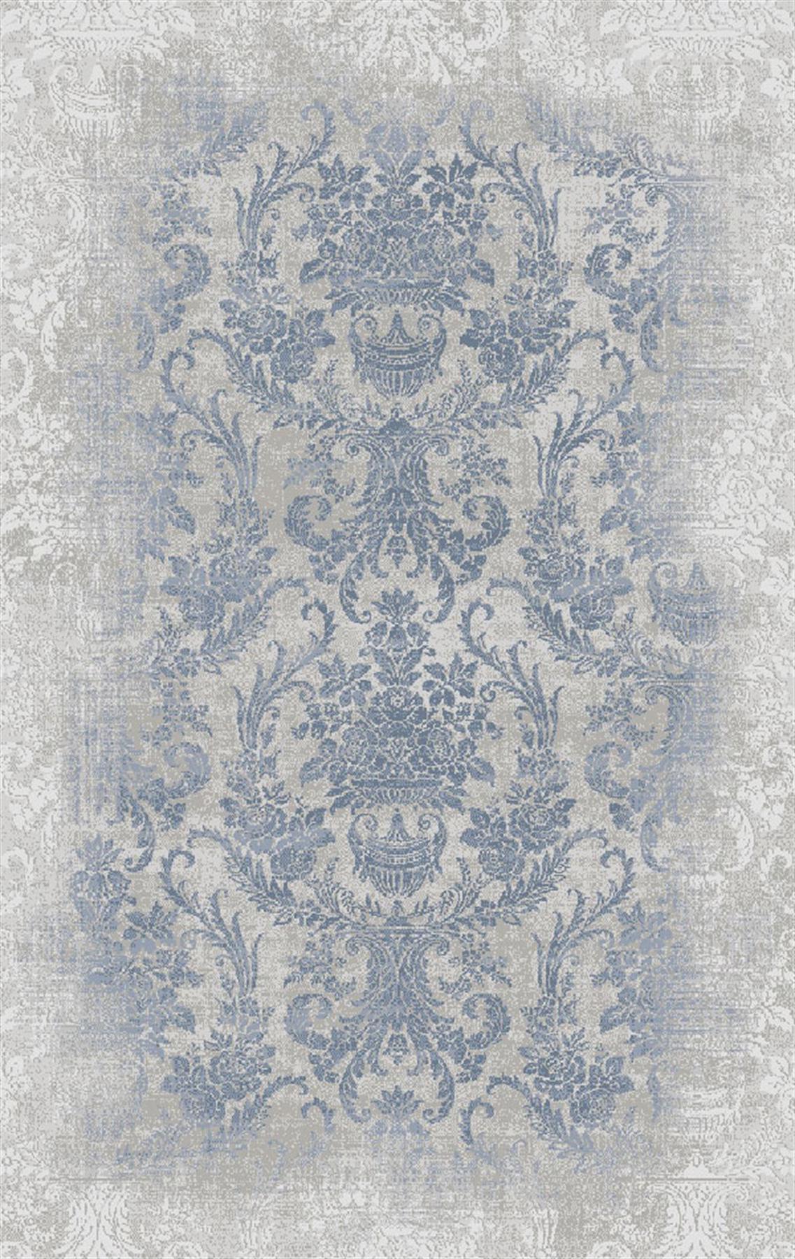 Dinarsu Gala 34373 Mavi 11 mm Akrilik Silinebilir Yıkanabilir Orta Kaymaz Dikdörtgen Makine Dokuma Salon Halısı 100x300 cm